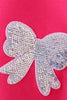 Magenta bow sequin mom&me sweatshirt