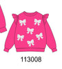 Magenta bow sequin mom&me sweatshirt