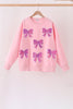 Pink bow sequin mom&me sweatshirt