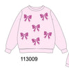 Pink bow sequin mom&me sweatshirt