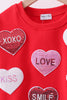Red heart love smile sequin fleece mom&me sweatshrit