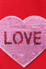 Red heart love smile sequin fleece mom&me sweatshrit