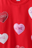 Red heart love smile sequin fleece mom&me sweatshrit