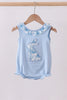 Blue bunny applique ruffle bubble