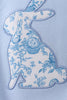 Blue bunny applique ruffle bubble
