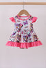 Pink character bamboo ruffle romper