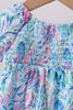 Blue marine smocked ruffle bloomer set