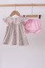 Floral bunny applique ruffle bloomer set