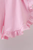 Floral bunny applique ruffle shorts set