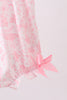 Pink bunny smocked ruffle bow bubble