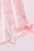 Pink bunny smocked ruffle bow bubble