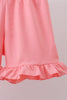 Pink bunny smocked lace collar shorts set