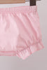 Green swiss dot cross sheep ruffle bloomer set