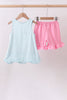 Blue sailboat applique ruffle shorts set