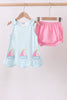 Blue sailboat applique bloomer set