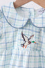 Blue plaid duck smocked bubble