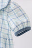Blue plaid duck smocked bubble