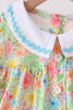 Pink floral print puff sleeve ruffle shorts set