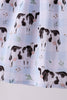 Blue cow print bamboo gingham dress