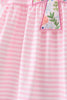 Pink stripe cross applique ruffle shorts set