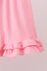 Pink stripe cross applique ruffle shorts set
