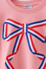 Peach hand-sewn bow mom&me sweatshirt