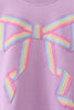 Purple hand-sewn bow mom&me sweatshirt