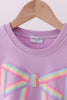 Purple hand-sewn bow mom&me sweatshirt