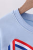 Blue hand-sewn bow mom&me sweatshirt
