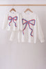 Cream hand-sewn bow mom&me sweatshirt
