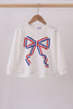 Cream hand-sewn bow mom&me sweatshirt