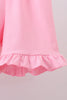 White cross smocked ruffle shorts set