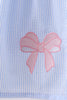 Blue seersucker bow smocked dress