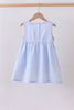 Blue seersucker bow smocked dress
