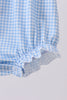 Blue character embroidery gingham bubble