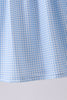 Blue character fireworks embroidery gingham dress