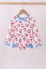 Blue cherry print rashguard