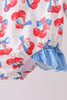 Blue cherry print rashguard