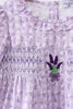 Lavender floral smocked ruffle shorts set