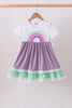 Purple lace rainbow ruffle dress