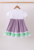 Purple lace rainbow ruffle dress