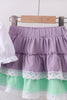Purple lace rainbow ruffle skorts set