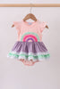 Purple lace rainbow ruffle bubble