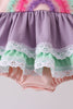 Purple lace rainbow ruffle bubble