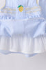 Blue lemon embroidery seersucker ruffle shorts set