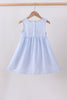 Blue lemon embroidery seersucker dress