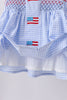Blue flag smocked woven gingham ruffle shorts set