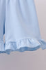 Blue flag smocked ruffle shorts set
