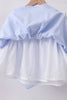 Blue flag smocked ruffle shorts set