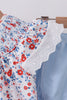 Blue floral lace smocked bloomer set